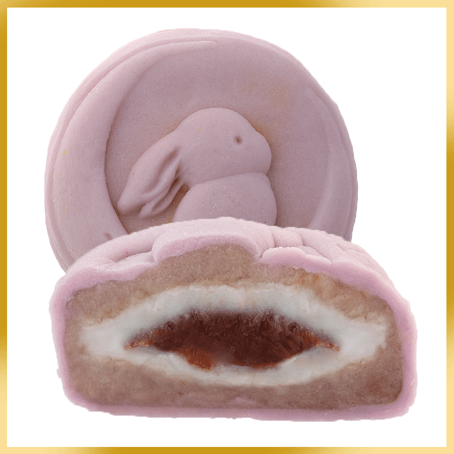 Snow Skin Purple Taro w Red Bean Mochi 冰皮紫芋红豆麻糍 - Vegetarian 素